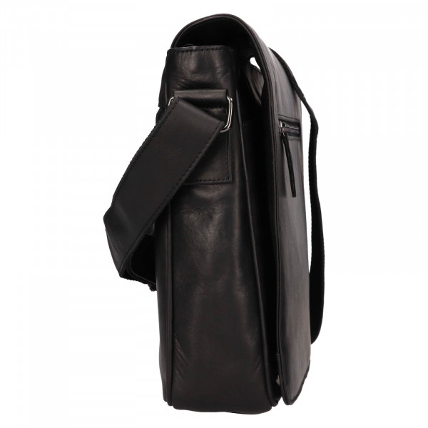 Pánská kožená taška přes rameno Greenwood Elliot - černá