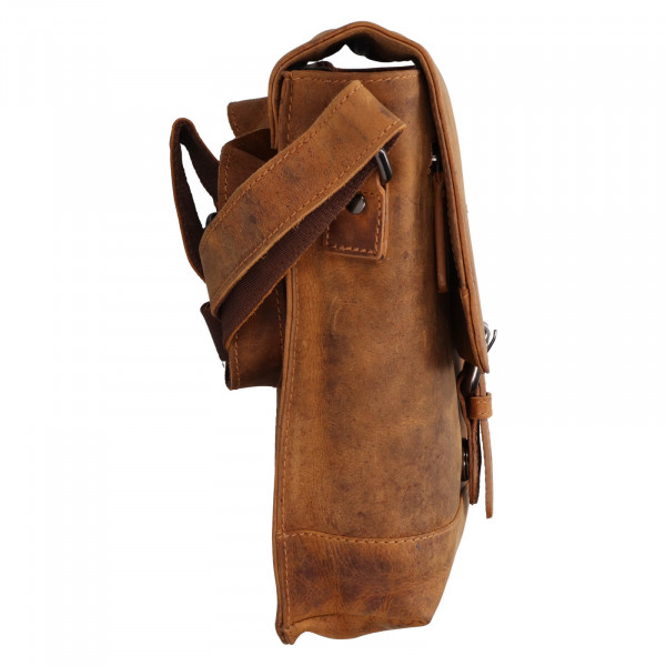 Pánská kožená taška přes rameno Greenwood Fion - světle hnědá