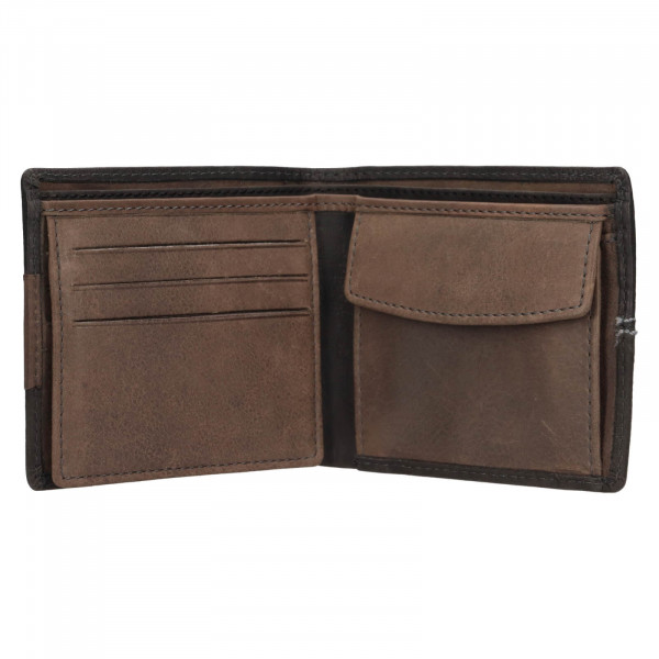 Pánská kožená peněženka Lagen Arnaud - černo-šedá