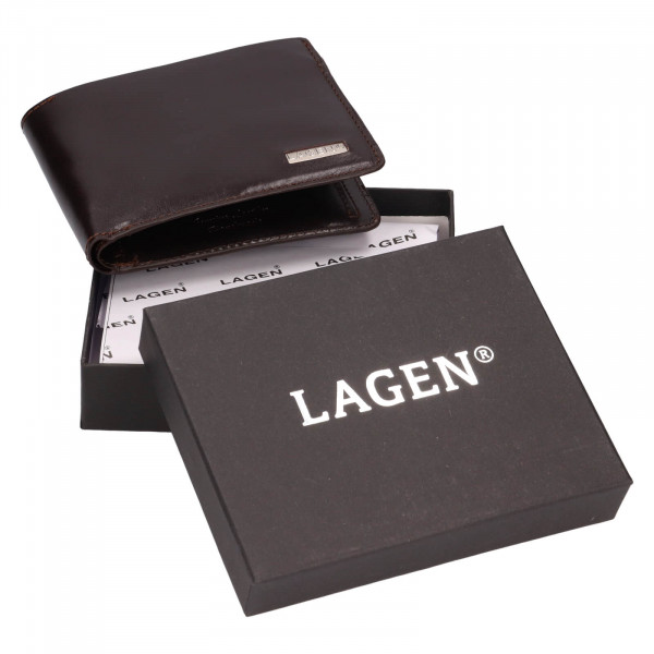 Pánská kožená peněženka Lagen Cédric - tmavě hnědá
