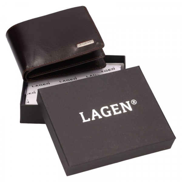 Pánská kožená peněženka Lagen Enzo - tmavě hnědá